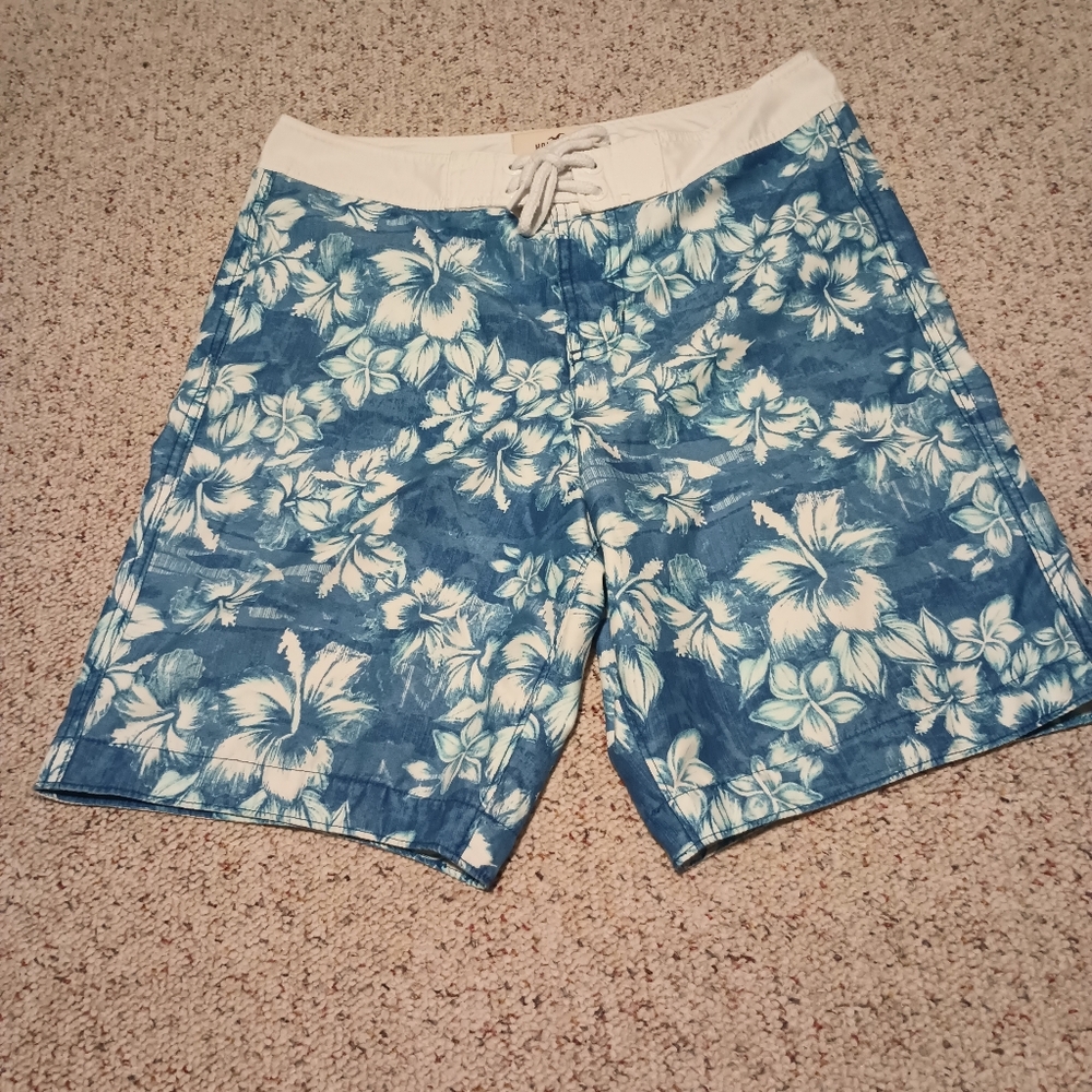Holliester! Blue Floral Men's Swim Shorts